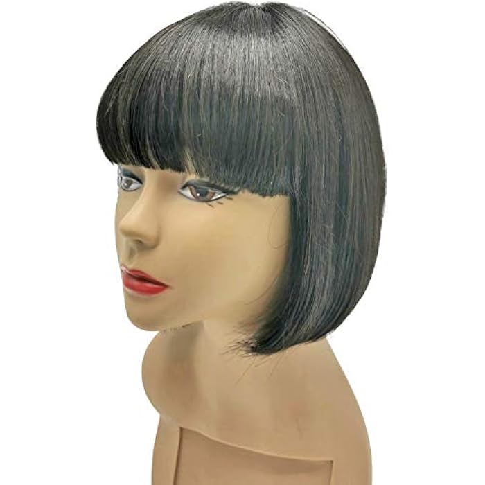 DILLARDS Xmh Black Short Bob Wig,Straight Black Bob Wig With Bangs, 10 Inch Straight Bob Bangs Wig For Women Natural Looking For Daily Use - Image 1